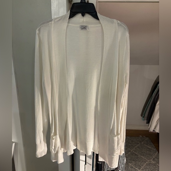 Cielo Sweaters - Cielo Cream Open Front Cardigan